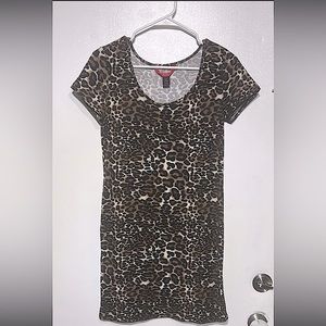 large Cheetah print dress short sleeves